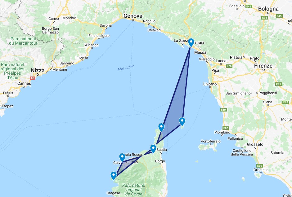 Sailing Corsica Map